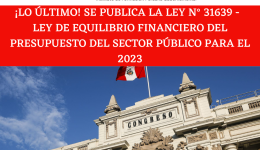 LEY DE EQUILIBRO FINANCIERO DEL PRESUPUESTO PÚBLICO
