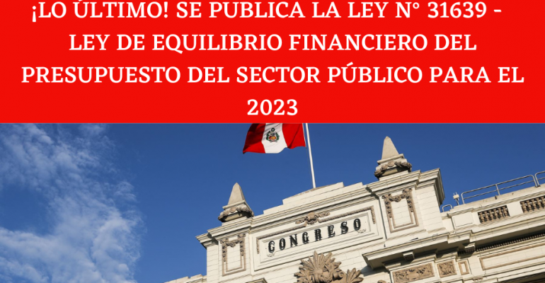 LEY DE EQUILIBRO FINANCIERO DEL PRESUPUESTO PÚBLICO